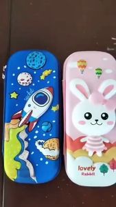 TAIYO Tempat Pensil Anak 3D Karakter Kotak Pensil Sekolah Gambar Timbul Bahan Eva Anti Air