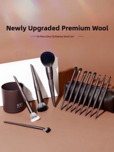 Lades | LADES Blue Daisy 12-Piece Makeup Brush Set Animal Hair Eyeshadow Blush Powder Brush Long Handle Facial Beauty Cosmetic Tools