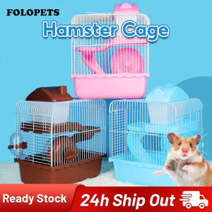 FOLOPETS Portable Carrier Hamster Cage With Running Wheel Water Bottle Food Basin Hamster House Pet Accessories