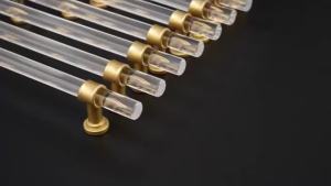 Transparent Crystal Acrylic Drawer Knobs Minimalism T Bar Handle Bathroom Pulls Kitchen Cabinet Door Handle Gold Furniture Pulls