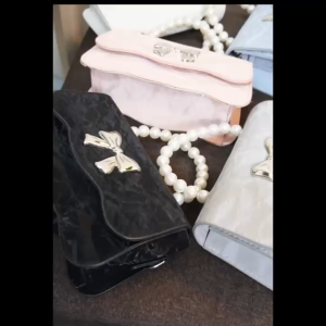 SKM Cute Ribbon Pearl Handle Women Sling Bag Beg Perempuan Murah BG1010