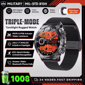 LIGE | Đồng Hồ Thông Minh Quân Đội Dành Cho Nam Pin 1000mAh GPS NFC 3ATM Chống Nước Khi Bơi 17 Inch HD Cuộc Gọi Bluetooth Thiết Bị Theo Dõi Thể Thao Ngoài Trời