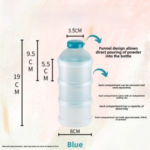 Portable NUK Infant Formula Milk Powder Quantitative Storage Box Three Layer Partitioned Food Supplement Storage Container