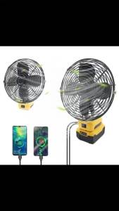 Tool Parts For DeWalt For Milwaukee For M18 Lithium Ion Battery Case Packs Adapter Electric Fan Brushless Motor USB Power Bank