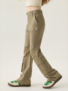 JOLLY BEAN | New Soft Girls Flared Pants Workwear Style Pockets