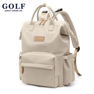 กอล์ฟคุณภาพมัมมี่กระเป๋าสะพายสารพัดประโยชน์แฟชั่นถุงผ้าอ้อมสำหรับกระเป๋าเป้สะพายหลังขนาดใหญ่คุณแม่ถุงผ้าอ้อมกระเป๋าเครื่องใช้ทารกทุกเพศกระเป๋าเป้เก็บของแอปริคอท