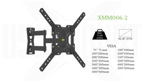 USX MOUNT Full Motion TV Mount with UL Listed Swivel Articulating Tilt TV Wall Mount for 26-55" LED OLED 4K TVs TV Bracket Wall Mount with Concrete Anchors VESA 400x400mm Up to 35KG/77LBS