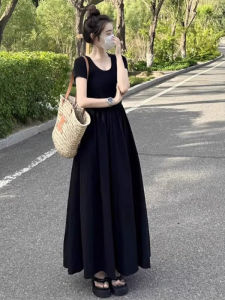 New Spring Elegance Style Little Black Dress