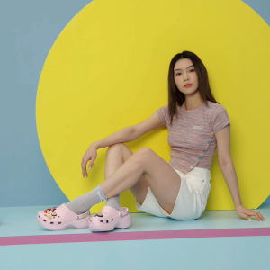 Crocs Womens Casual Shoes Classic Platform Clog Model 206750-6Ur - Bone