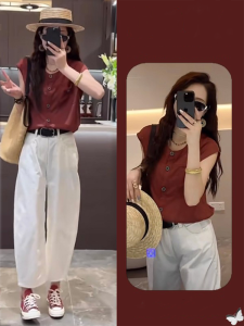 Shalldoer | Casual Round Neck Sleeveless Sun Protection Shirt Womens Loose Slimming Summer New Style Fashion Simple Design Top