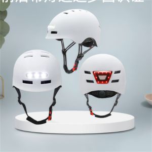 1PC หมวกกันน็อคสีดําสําหรับผู้ชายผู้หญิงจักรยานหมวกกันน็อคขี่จักรยานสมาร์ทไฟท้าย LED จักรยานผู้ใหญ่ไฟฟ้าจักรยาน MTB สกู๊ตเตอร์สําหรับกีฬา