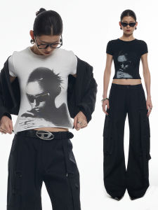 Millennial Style Dithered Portrait Print T-Shirt