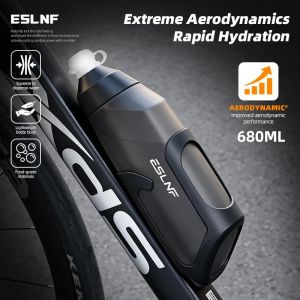 Eslnf(ESLNF) | ESLNF Aerodynamic Bicycle Water Bottle 680ml Cycling Bottle Bracket Set Squeeze Drink Cup Road Bike Frame Down Tube Water Kettle