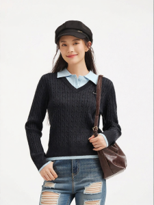 Hotwind | Vintage Fake Two-piece Knit Sweater