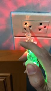 ปากกาวัดไฟ ปากกาเช็คไฟ ปากกาทดสอบไฟฟ้า ปากกาทดสอบแรงดันไฟฟ้า มีไฟ LED สองสี ไขควงใบมีดแบน LED ตรวจจับสายไฟ ดินสอทดสอบ การทดสอบเปิด-ปิด