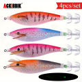 Ackibbik 4pcs/set 11cm/ 13g Shrimp Fishing Lures Luminous Squid Jig Hook Shrimp Prawn Lure Artificial Hard Bait Fishing Supplies. 