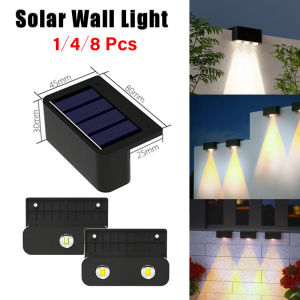 1-8 Pcs LED Solar Lights Outdoor IP65 Waterproof Porch Light Stair Wall Decorative Lamp for House Yard Fence Pool Garden Decor