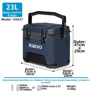 Food Storage Insulated Cooler Box Portable Car Outdoor