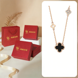 YANGCHUANGSHISHANG | New Sterling Silver Four Leaf Clover Shell Necklace