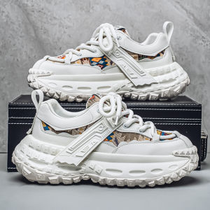 Trendy Mens Sports Shoes Summer 2025 New Net Surface Design Heightening Dad Shoes Casual Style round Toe Rubber Outsole