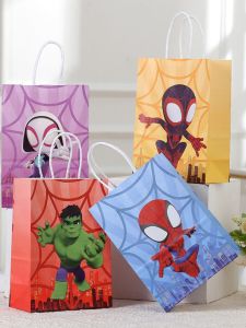 Cartoon Spider-Man Hero Packing Bag Tote Bag Party Gift Gift Bag Brown Packing Paper Paper Bag Shopping Bag