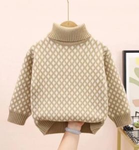 KARISOK Sweater rajut anak laki laki perempuan sido terbaru baju hangat anak kerah tinggi usia 1-10 tahun