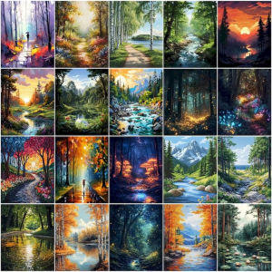 BILIBILI | Painting By Number Adults Picture Forest Scenery Set Digital Oil Paintings on Number Arts Picture Drawing Unique Gift