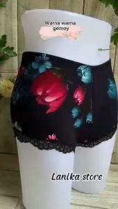 Celana Dalam Wanita Dewasa Jumbo Viral Ukuran XL Model Boxer Motif Bunga Bahan Spandek Jersey Dan Balon Cantik Adem Elastis Ringan Nyaman Murah Anti Gatal