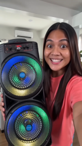 Lucky Home 18 Inch Portable Bluetooth Speaker Karaoke with Mic RGB Light USB TF Card AUX Stereo Sound Wireless Speaker Super Bass Deep Bass 3D HiFi Audio System Party Speaker Loud Subwoofer Outdoor Home KTV Camping Beach Picnic Music Player Multimedia