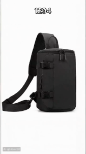 Sleek Sling Bag Black Colour Barrel Shaped Design Large Capacity Waterproof Fashionable Men Fashion Grab Handle Cool