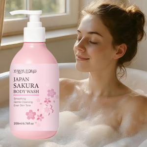 Sakura Shower Gel Long Moisturizing Smooth Long Lasting Fragrance Gentle Foam Body Cleansing Bath Product 200ml