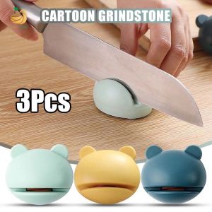 3Pcs Creative Cartoon Frog Shape Whetstone Portable Mini Household Sharpener Multi-function Scissor Sharpening Stone for Kitchen