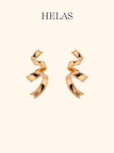 Helas | 18k Rose Gold Satin Ribbon Gold Earrings