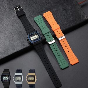 Silicone Watch Strap for Casio F-91W W-800H 18mm for W800H SGW400 F84 F105/108 A158/168 AE1200/1300 Mens Sport Rubber Bracelets