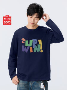 Pure Cotton Long Sleeve T-Shirt Mens Autumnal American High Street Style Design Dual Needle Heavyweight round Neck Body Shirt