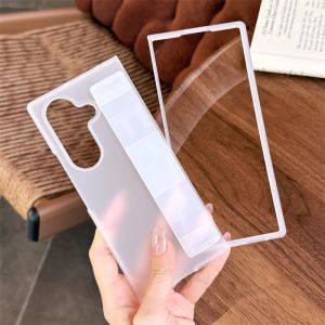 Ultra-Thin Elastic Silicone Wrist Strap Matte PC Phone Case For Samsung Galaxy Z Fold 7 6 5 4 3 ZFold 7 5G Shockproof Hard Cover