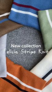 Felicia Stripe Knit Atasan Rajut Wanita Korean Style Terbaru