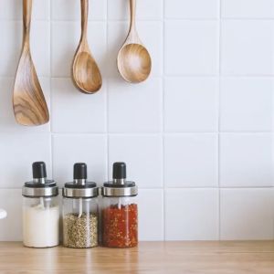 Set Botol Bumbu Dapur Sendok Toples Tempat Garam Tabur Wadah Unik Aesthetic 4 in 1