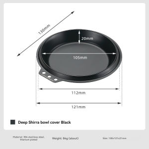 New BKS-SD/S-SD Portable Stainless Steel Lid Black & Silver Multi-functional Polished Metal for Camping Bowl Cups Steamers