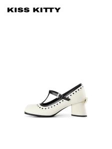 Lace-Heart Open-Toe T-Strap Flats