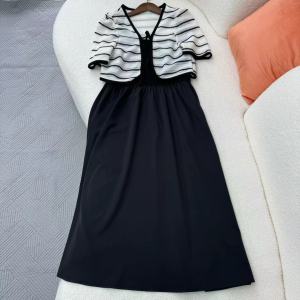 Huiyige Summer Womens Two-piece Set Sleeveless Vest Dress High Waist Dress Knitting Cardigan Knitting Shawl