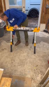 TOUGHBUILT Height Adjustable Sawhorse Jobsite Table TB-C700 max capacity. 590kg