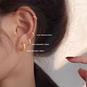 Elegant Minimalist Hoop Earrings for Women Sleeping Friendly Non-Removable Fashion Jewelry Korean Style round Circle Ear Cuffs