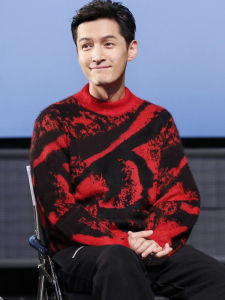 YHNP Luxury Cashmere Knitwear Thickened High Collar Red Wool Sweater for Men Celestial Horse Year Fashion Urban Style Long Sleeve