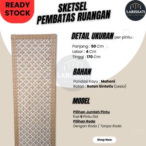 Sketsel Ruangan Rotan Sintetis Custom Tinggi 2 Meter