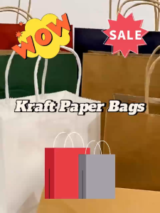 Kraft Paper Bags with Handles Ideal for Kids Birthday Parties Goodie Bags Gift Bags and Celebrations Fireheart Warrior