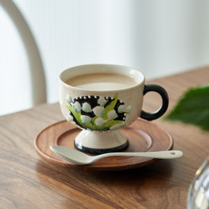 Retro Bellflower Ceramic Mug Nordic Style Home Use Coffee Cup Water Cup Small Batch Design Sense April Month French Vintage