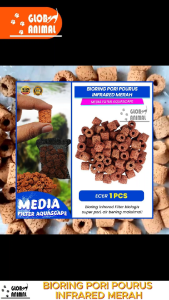 ECER 1PCS BIORING PORI POURUS INFRARED MERAH media filter biologis