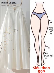 NUMEN BUTTON | Chân Váy Xòe Phong Cách Trung Quốc Elegante