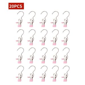 5-20pcs Stainless Steel Pants Clip With Hooks For Home Storage Clothes Drying Portable Clothes Clip Multifunctional Clothespins